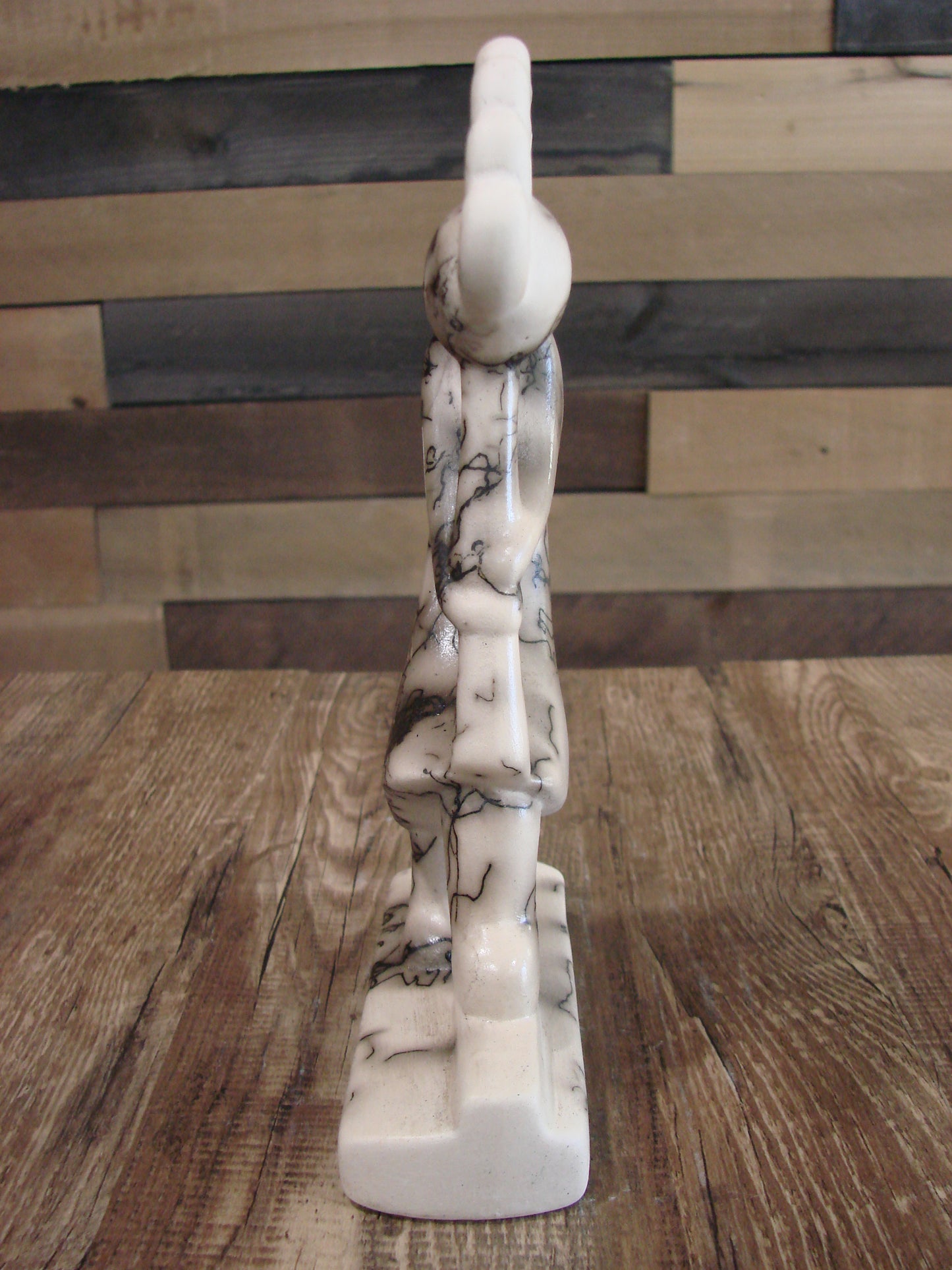 Native American Pottery Horse Hair Kokopelli Sculpture by Vail