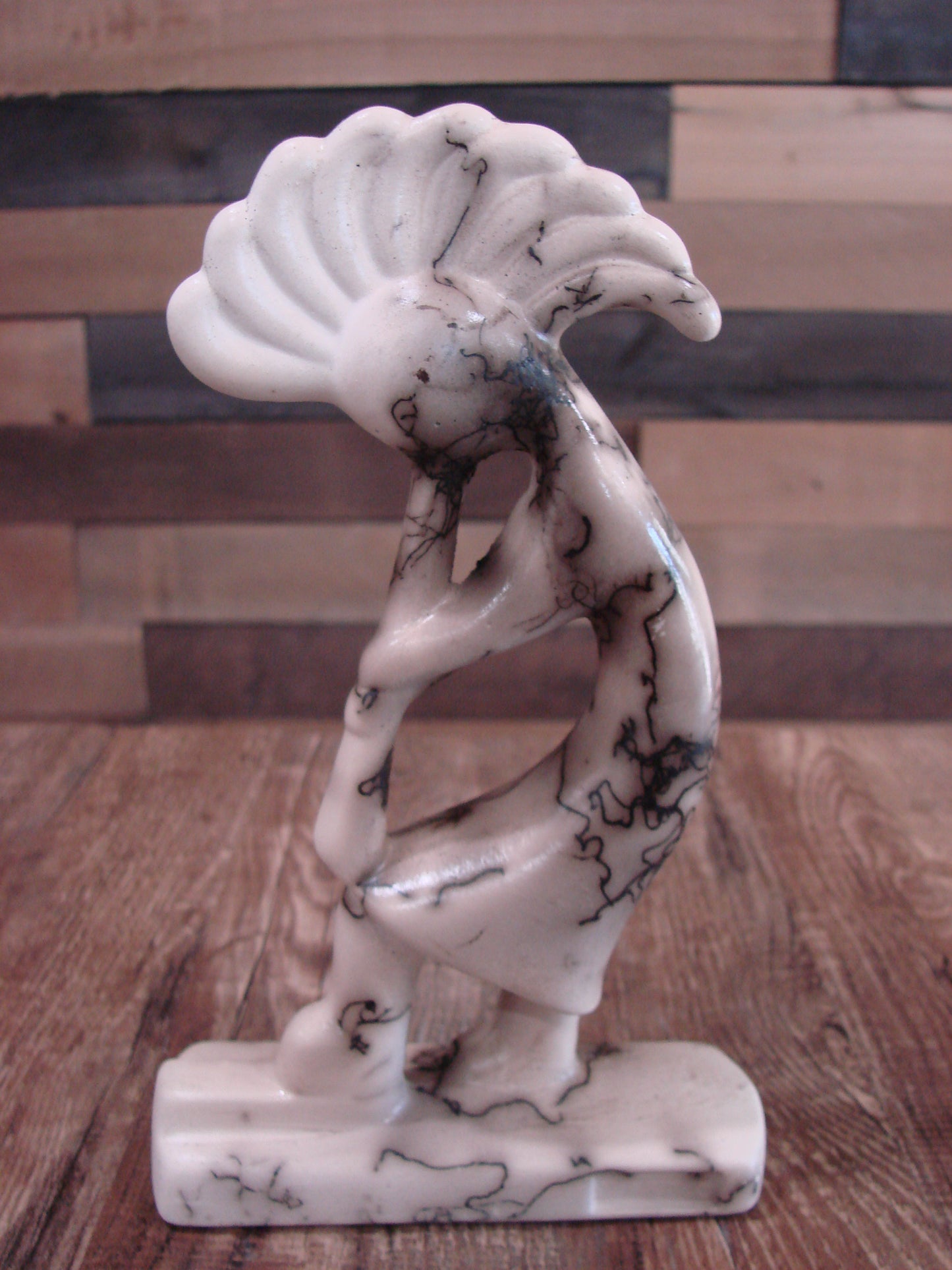 Native American Pottery Horse Hair Kokopelli Sculpture by Vail