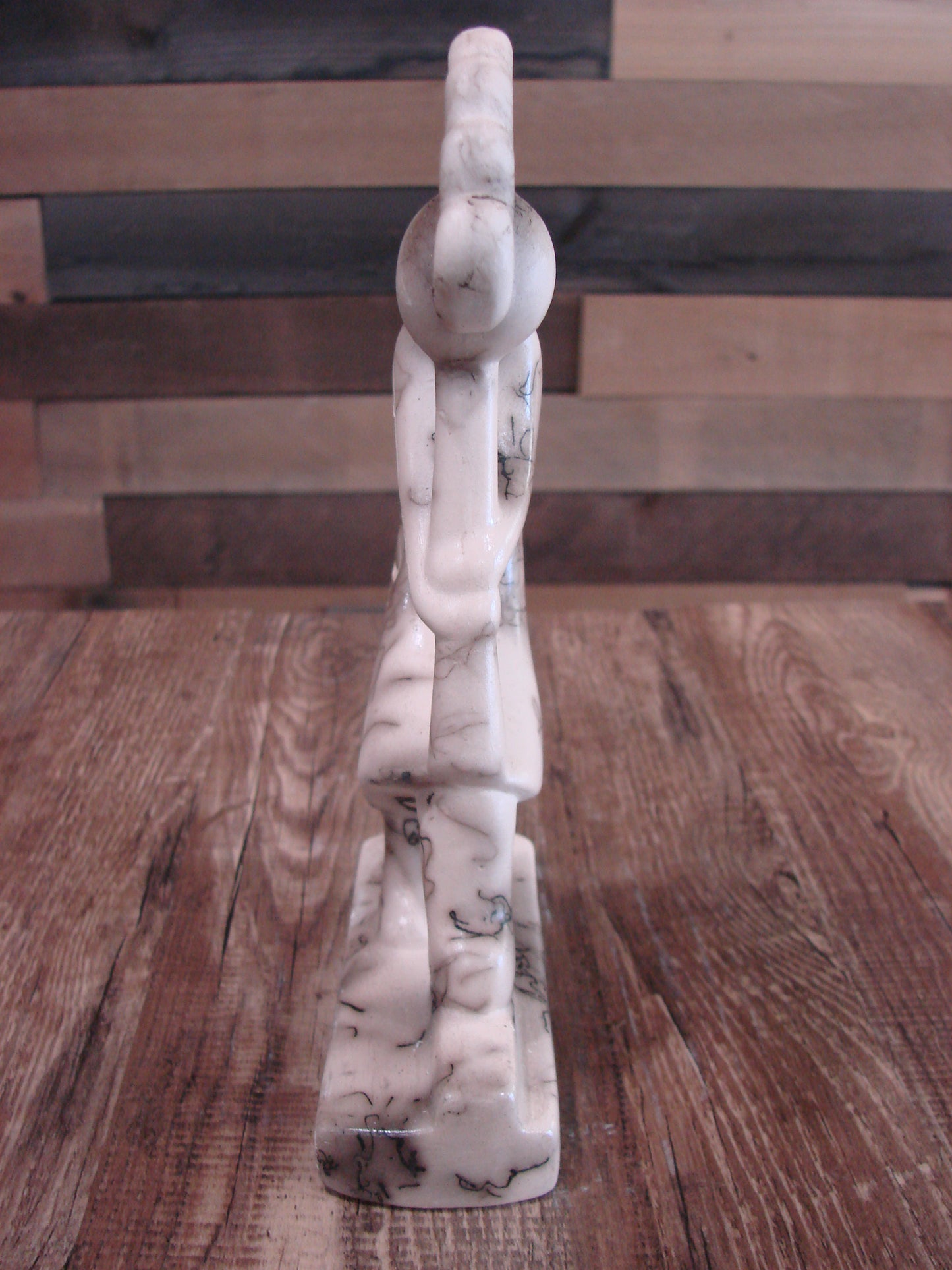 Native American Pottery Horse Hair Kokopelli Sculpture by Vail