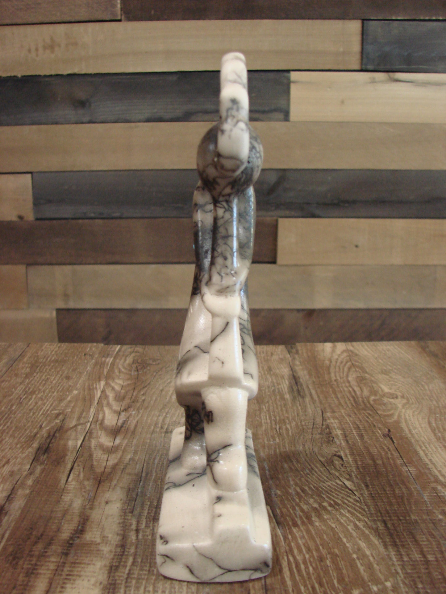 Native American Pottery Horse Hair Kokopelli Sculpture by Vail