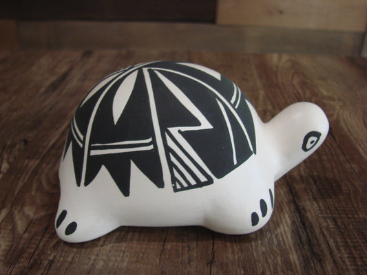 Native American Hand Painted Acoma Turtle Pottery by Concho
