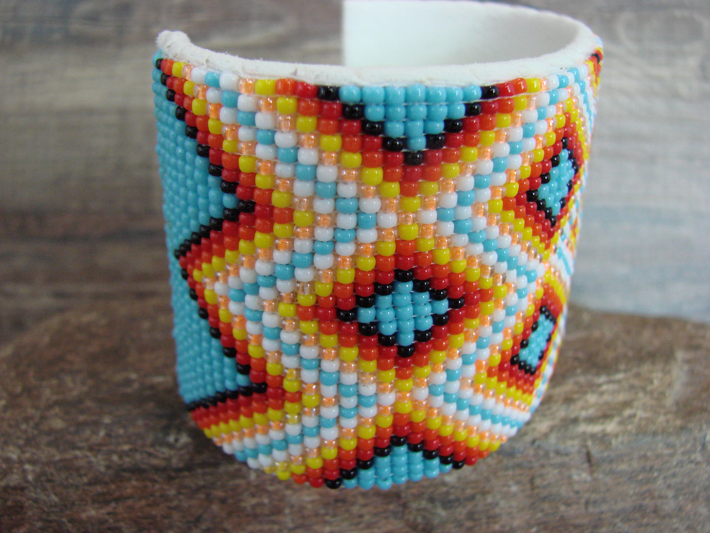 Navajo Indian Hand Beaded 2" Bracelet by Jacklyn Cleveland