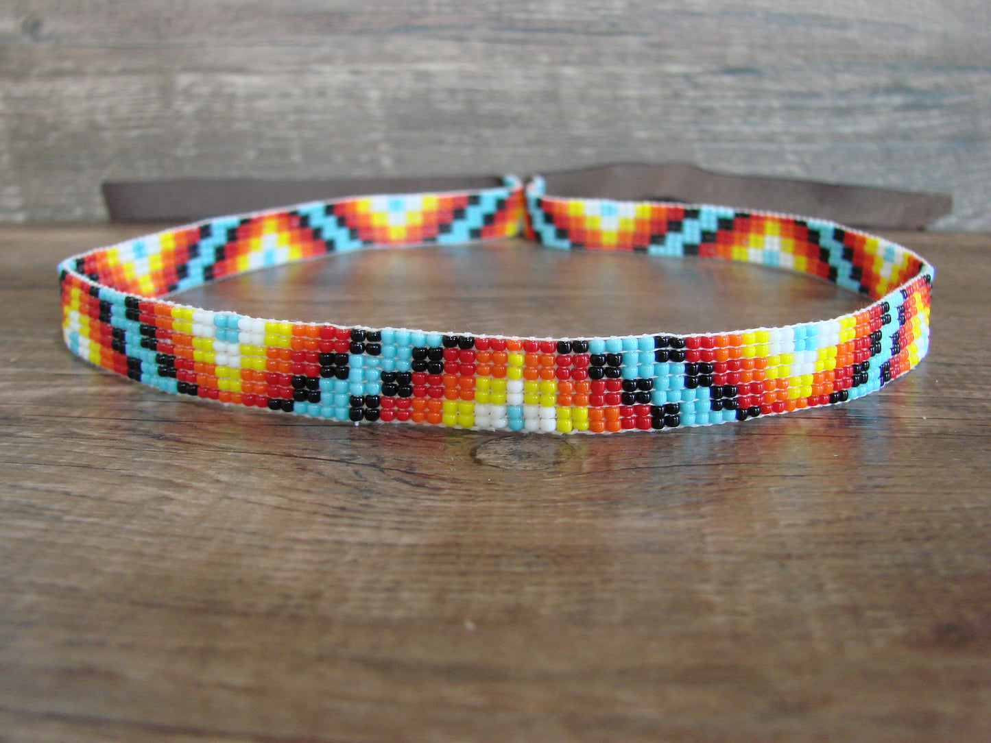 Navajo Indian Hand Beaded 1/2" Hat Band by Cleveland