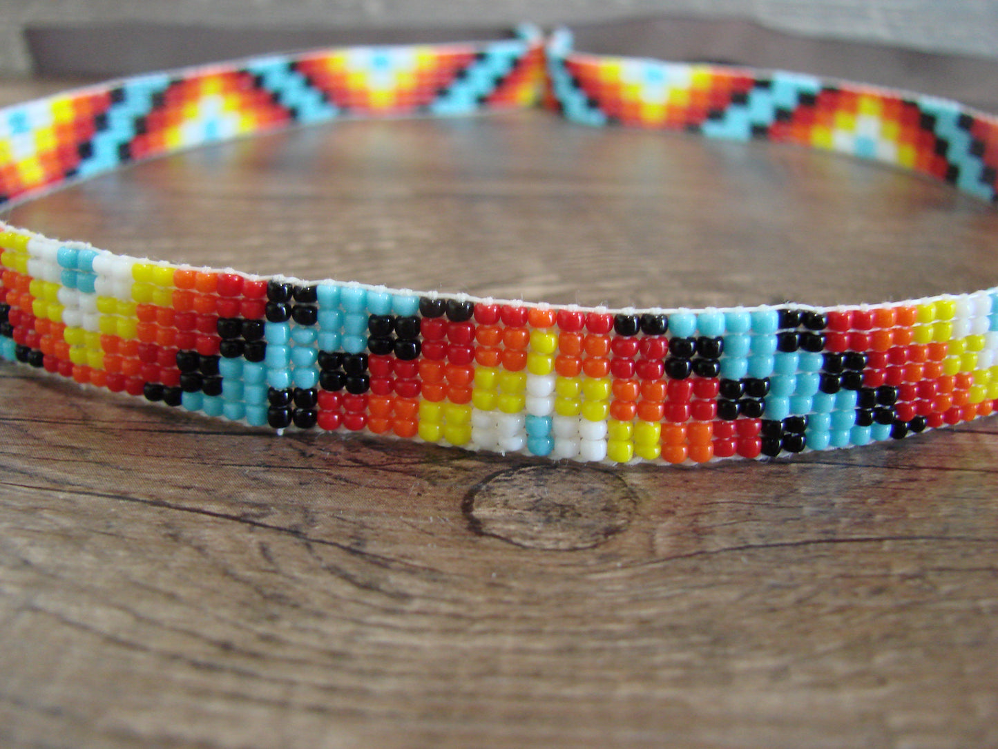 Navajo Indian Hand Beaded 1/2" Hat Band by Cleveland