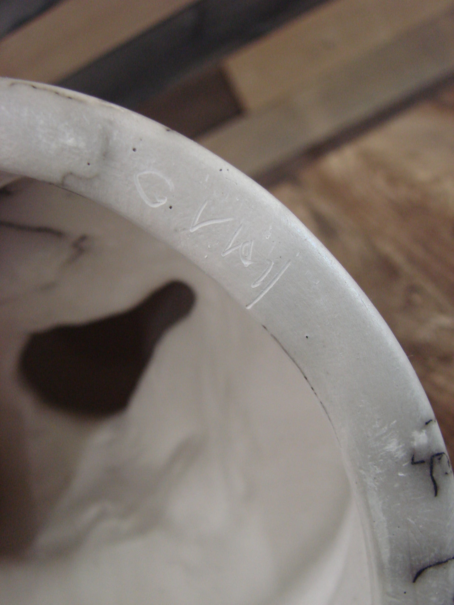 Native American Horse Hair Owl Pottery Sculpture by Vail