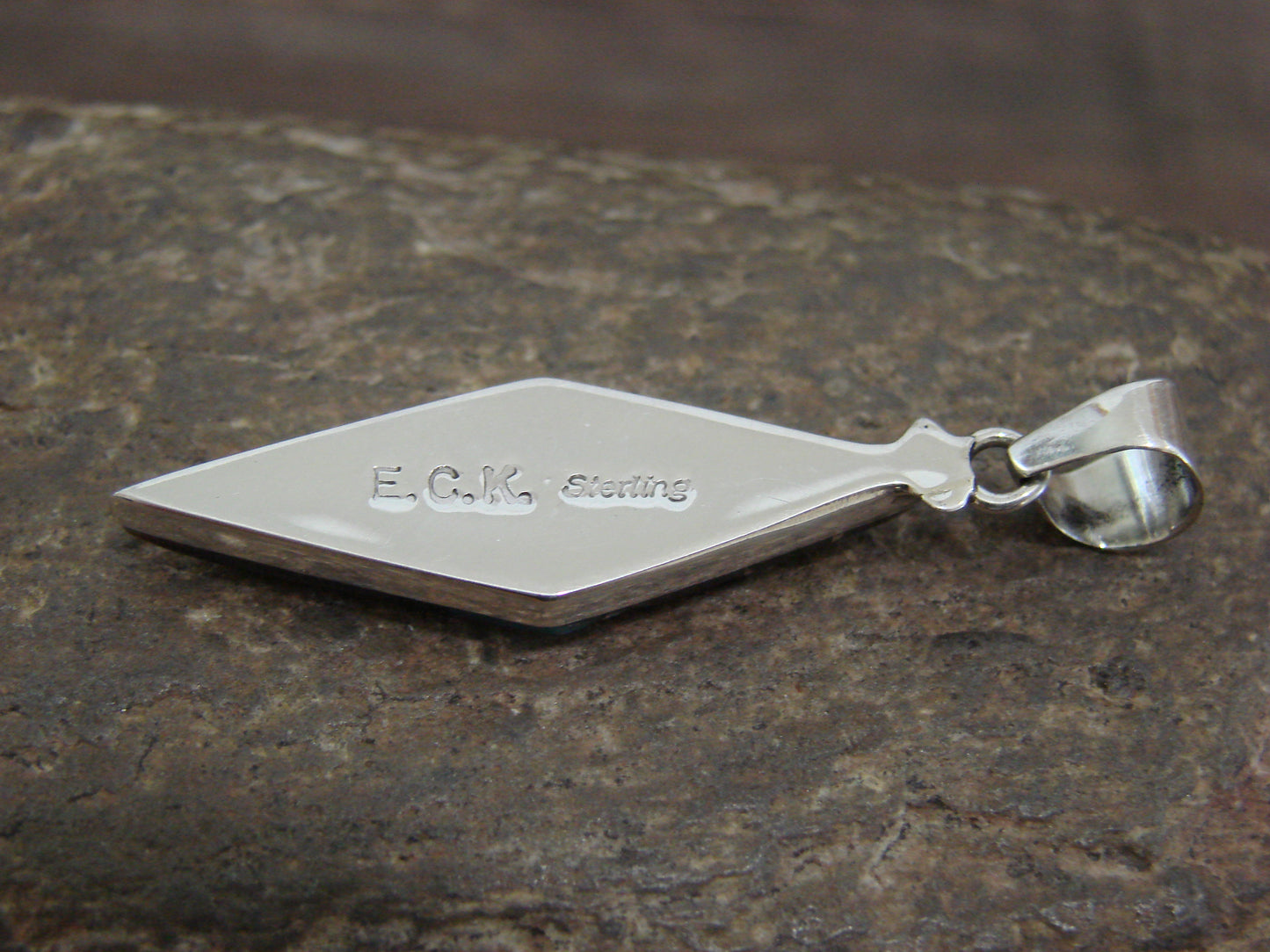 Native American Sterling Silver & Multi Stone Inlay Pendant by Kallestewa