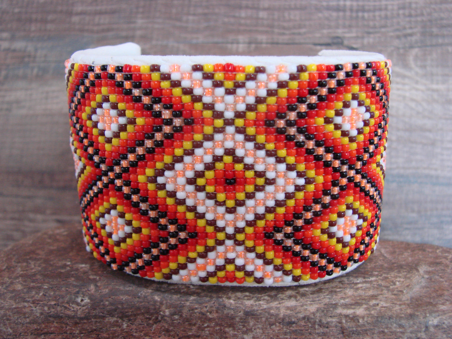 Navajo Indian Hand Beaded 2" Bracelet by Jacklyn Cleveland