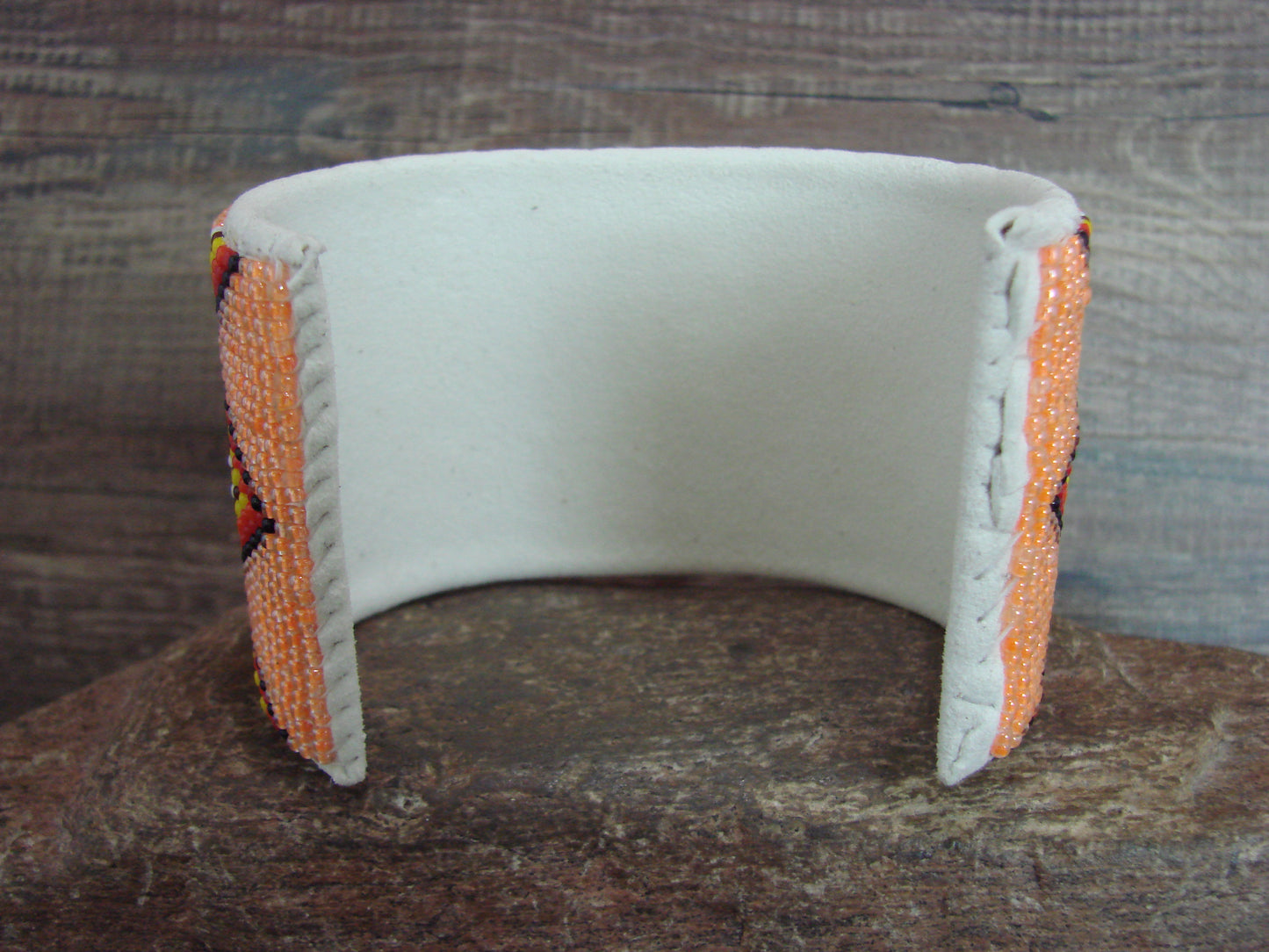 Navajo Indian Hand Beaded 2" Bracelet by Jacklyn Cleveland