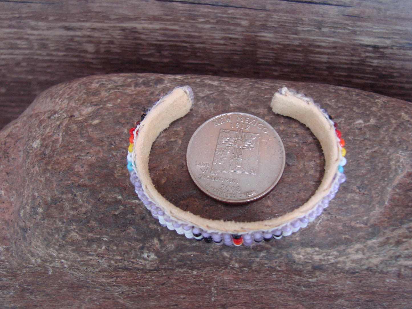 Navajo Indian Hand Beaded Baby / Child's Bracelet by Jackie Cleveland