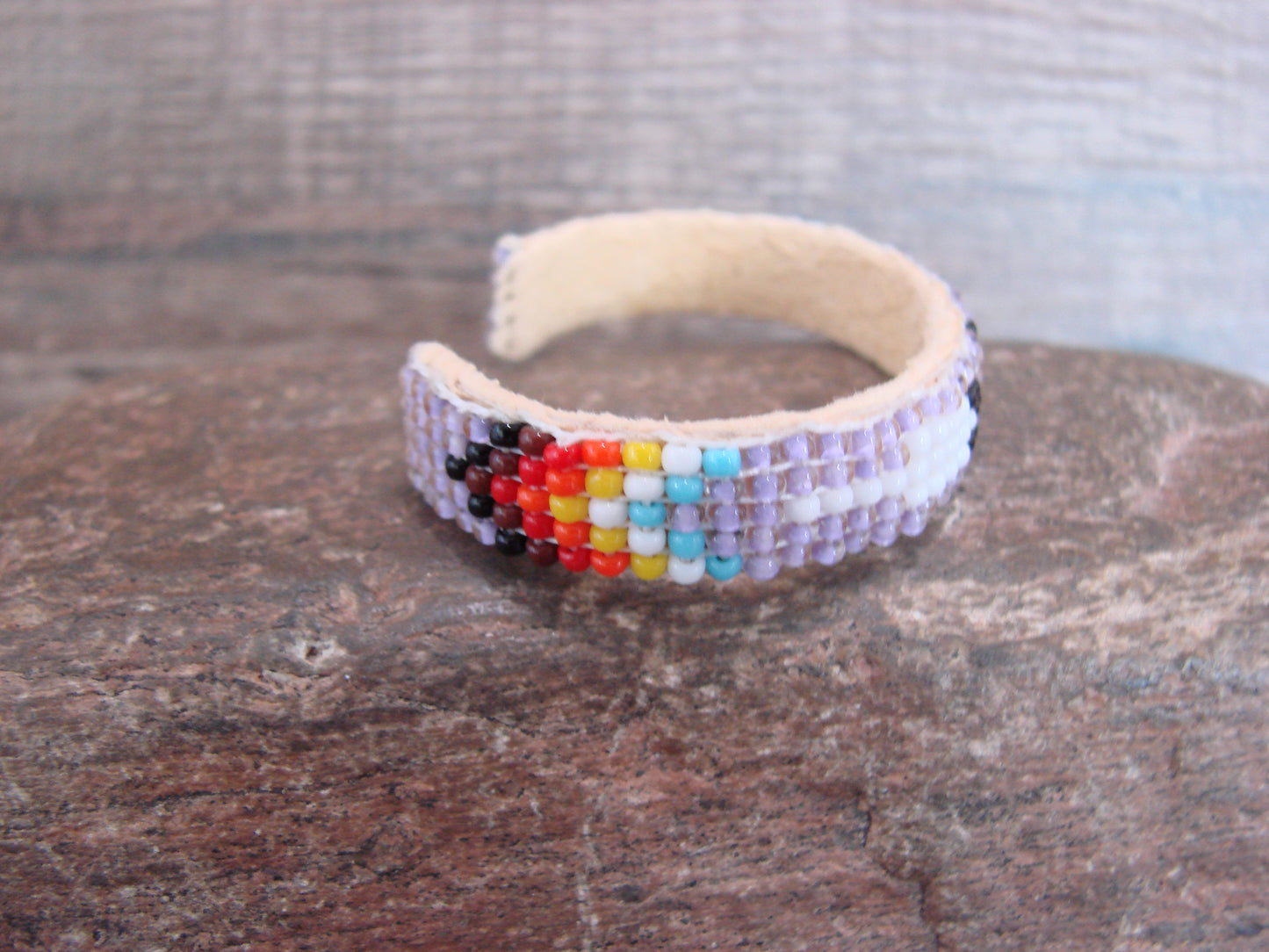 Navajo Indian Hand Beaded Baby / Child's Bracelet by Jackie Cleveland