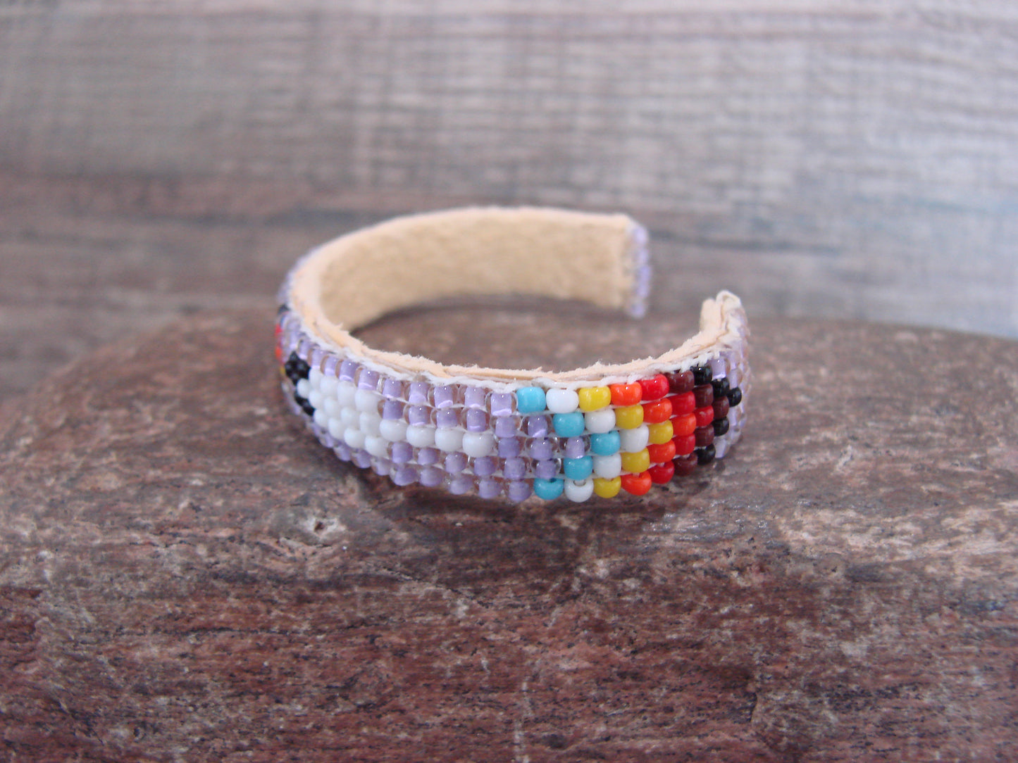 Navajo Indian Hand Beaded Baby / Child's Bracelet by Jackie Cleveland