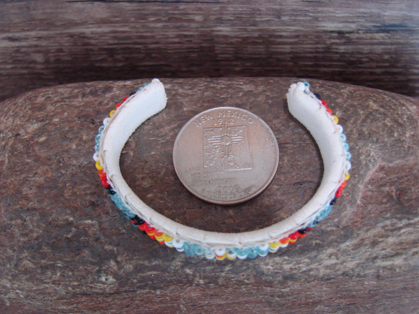 Navajo Indian Hand Beaded Baby / Child's Bracelet by Jackie Cleveland