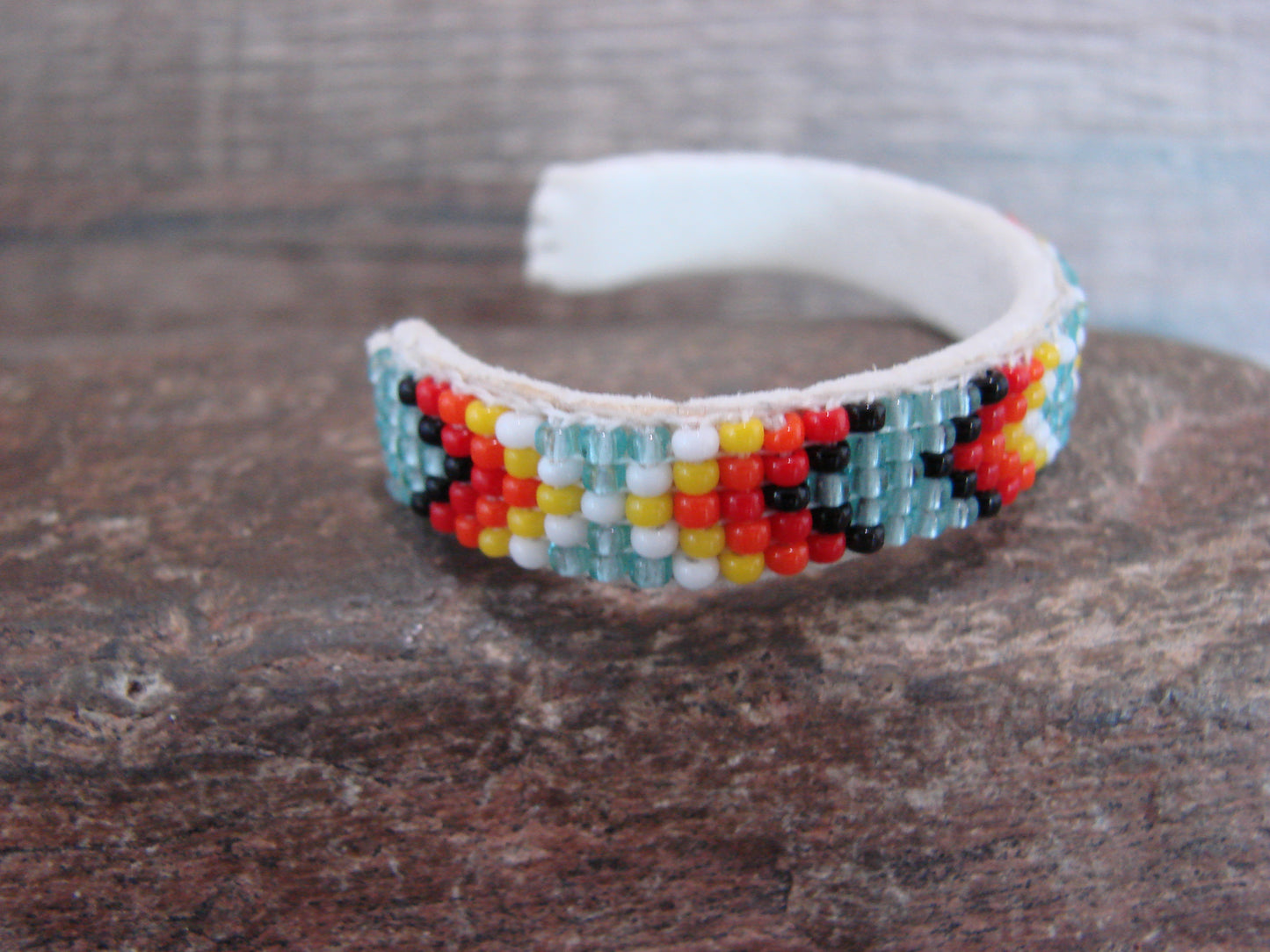 Navajo Indian Hand Beaded Baby / Child's Bracelet by Jackie Cleveland