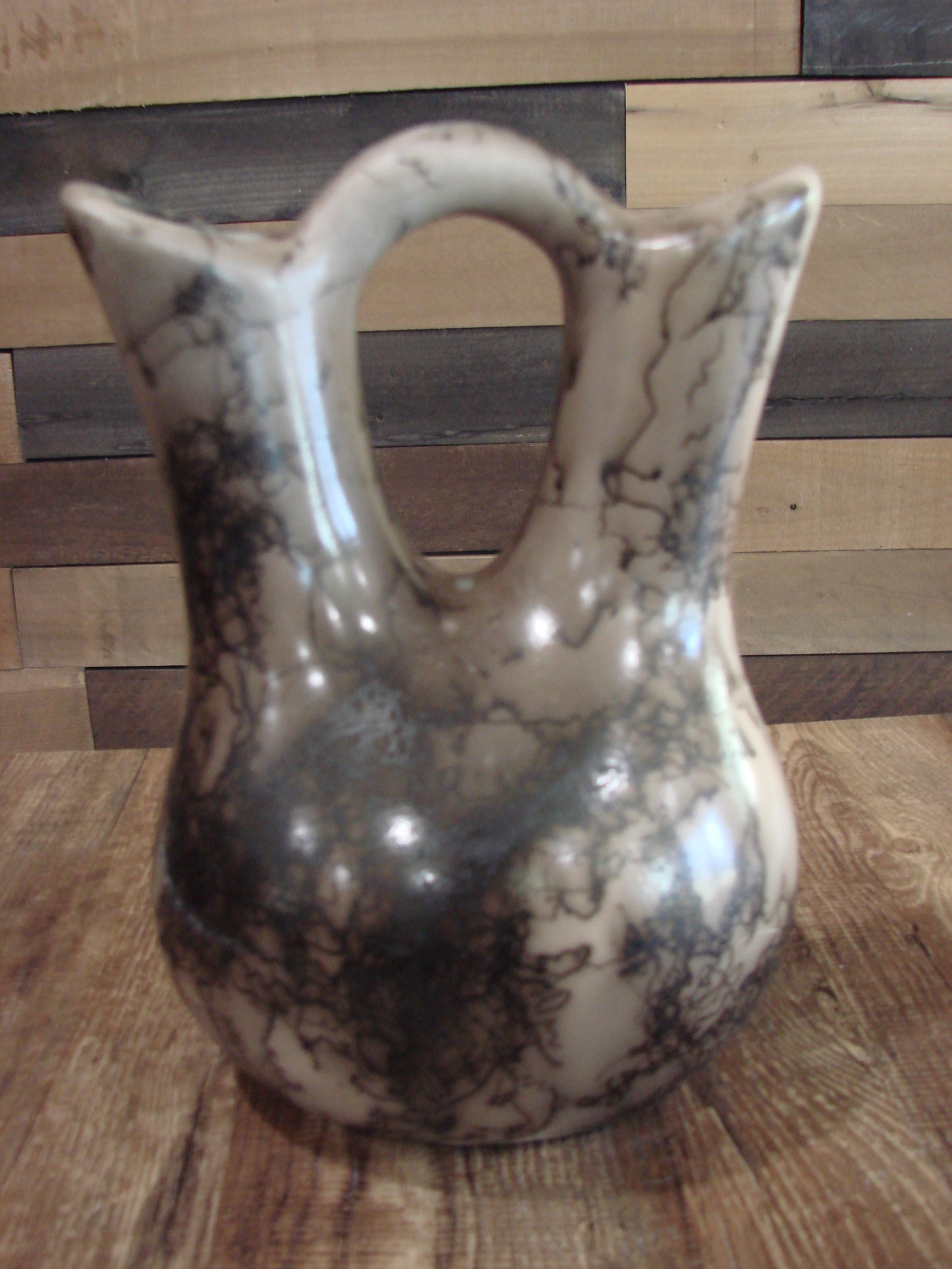 Native American Horse Hair Wedding Vase Pottery by Vail