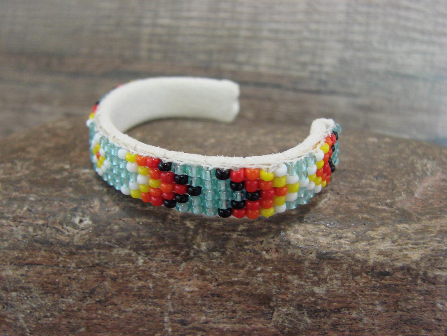 Navajo Indian Hand Beaded Baby / Child's Bracelet by Jackie Cleveland