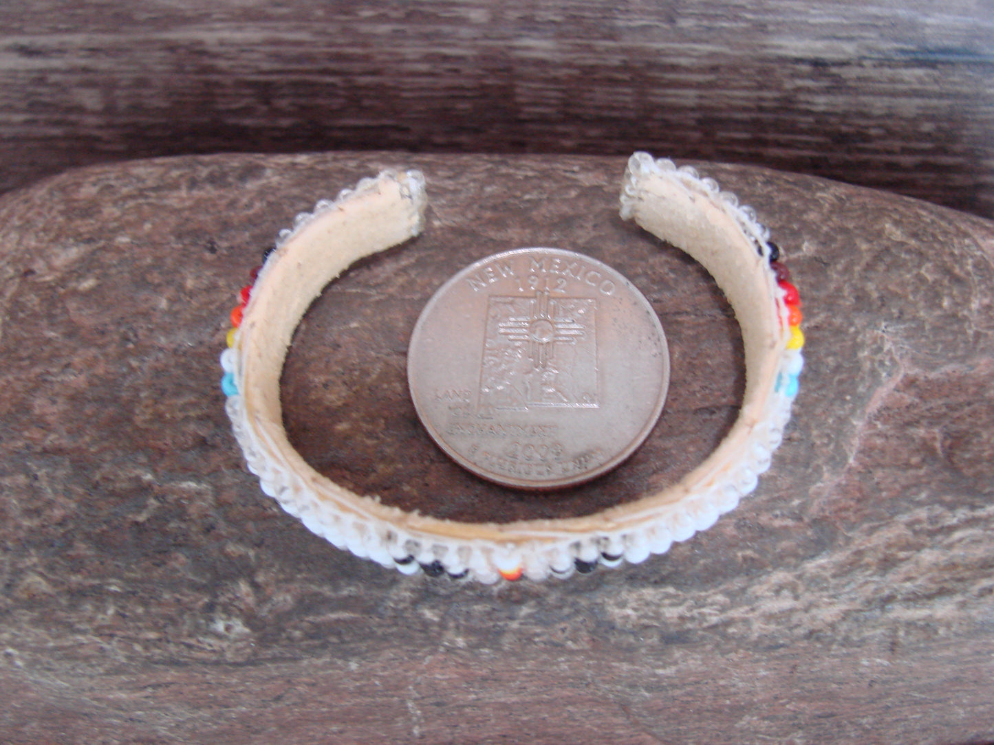 Navajo Indian Hand Beaded Baby / Child's Bracelet by Jackie Cleveland