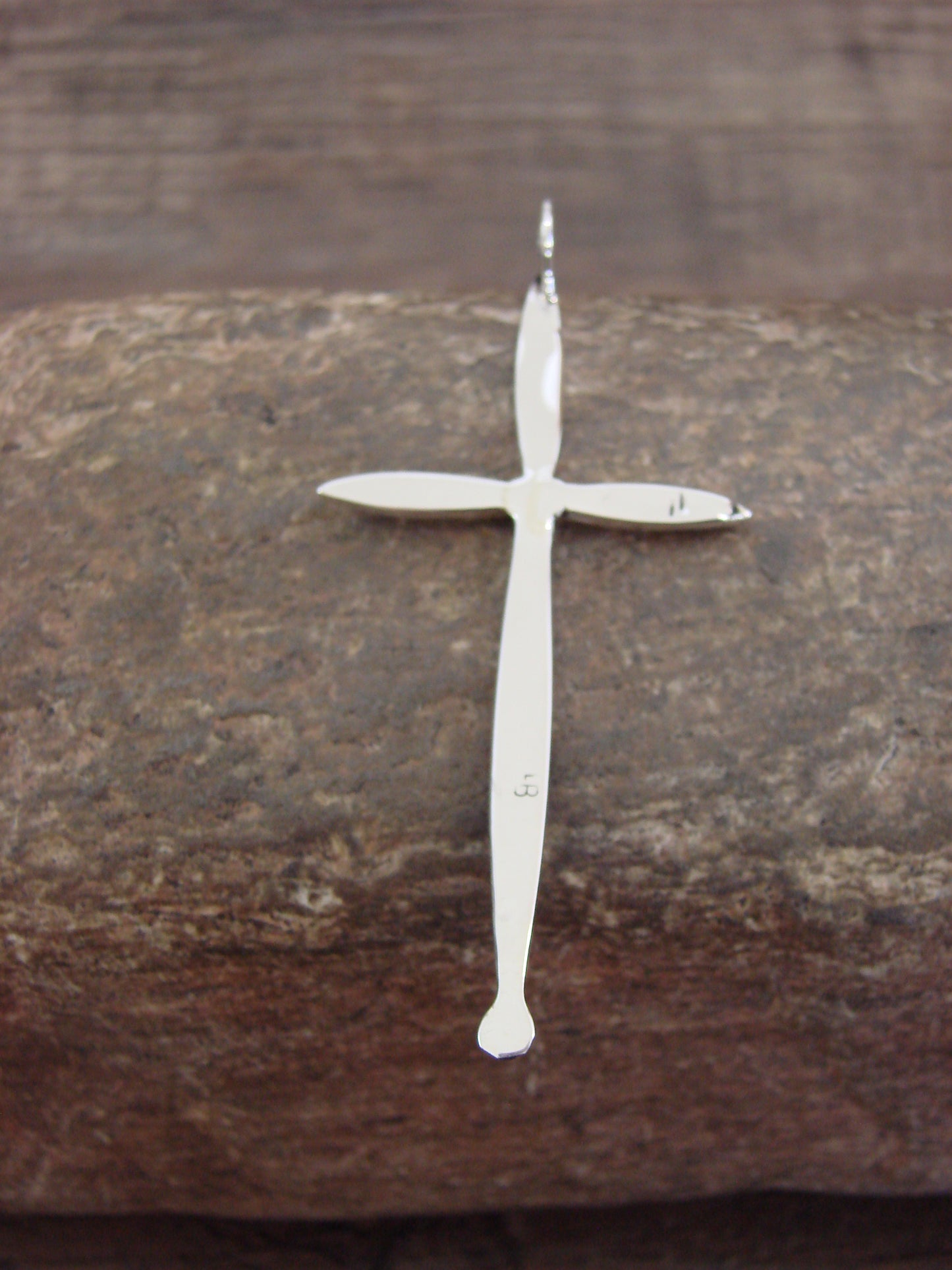 Native American Sterling Silver Multi Stone Inlay Cross Pendant by Noche