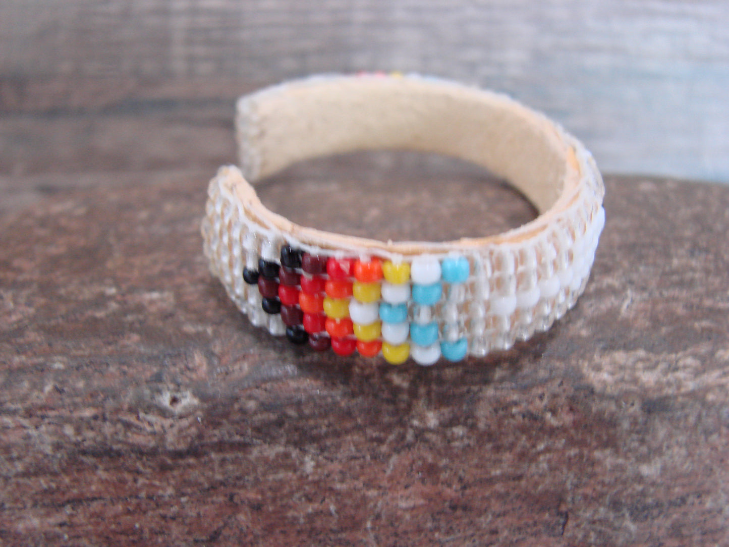Navajo Indian Hand Beaded Baby / Child's Bracelet by Jackie Cleveland