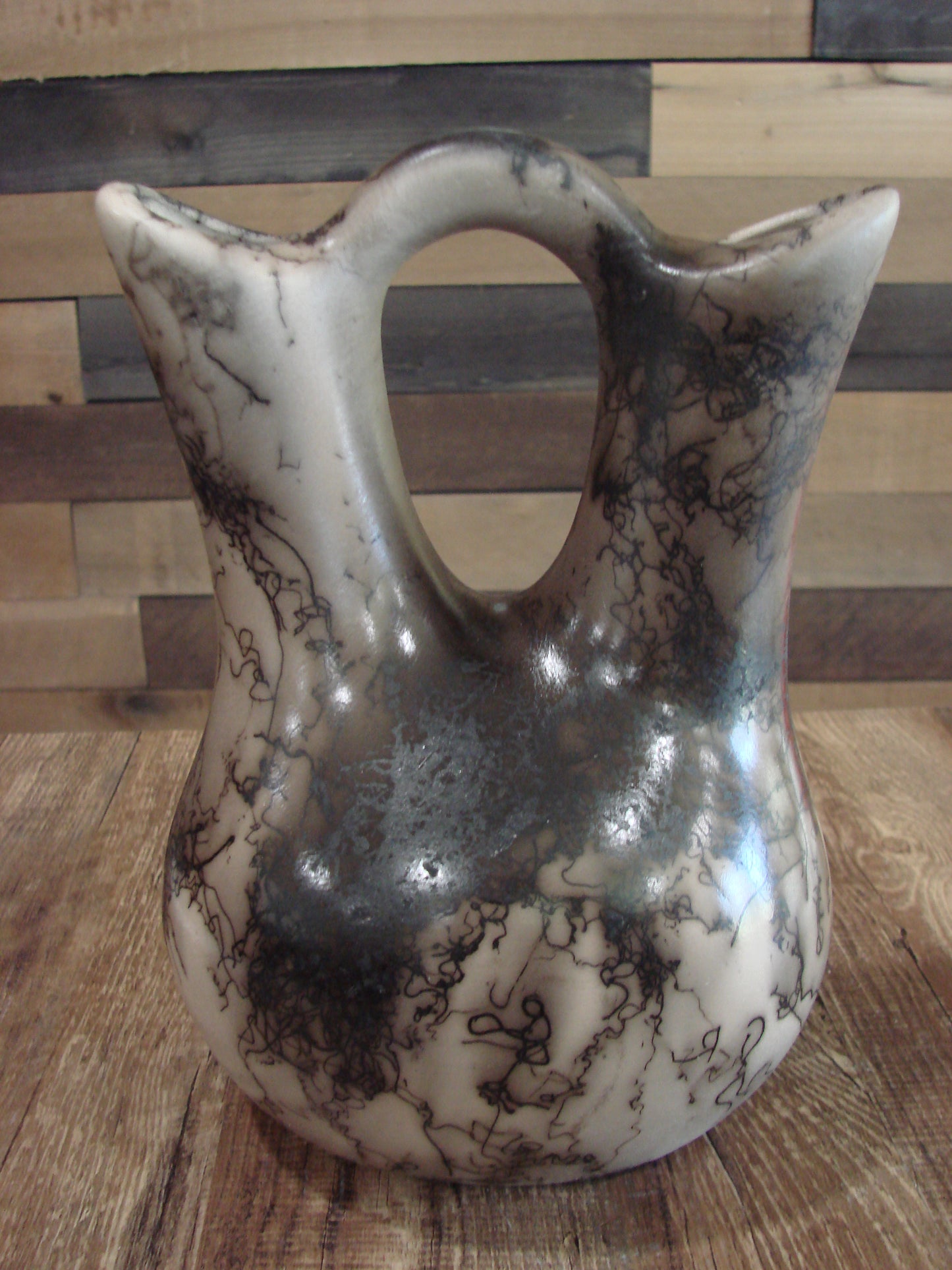 Native American Horse Hair Wedding Vase Pottery by Vail