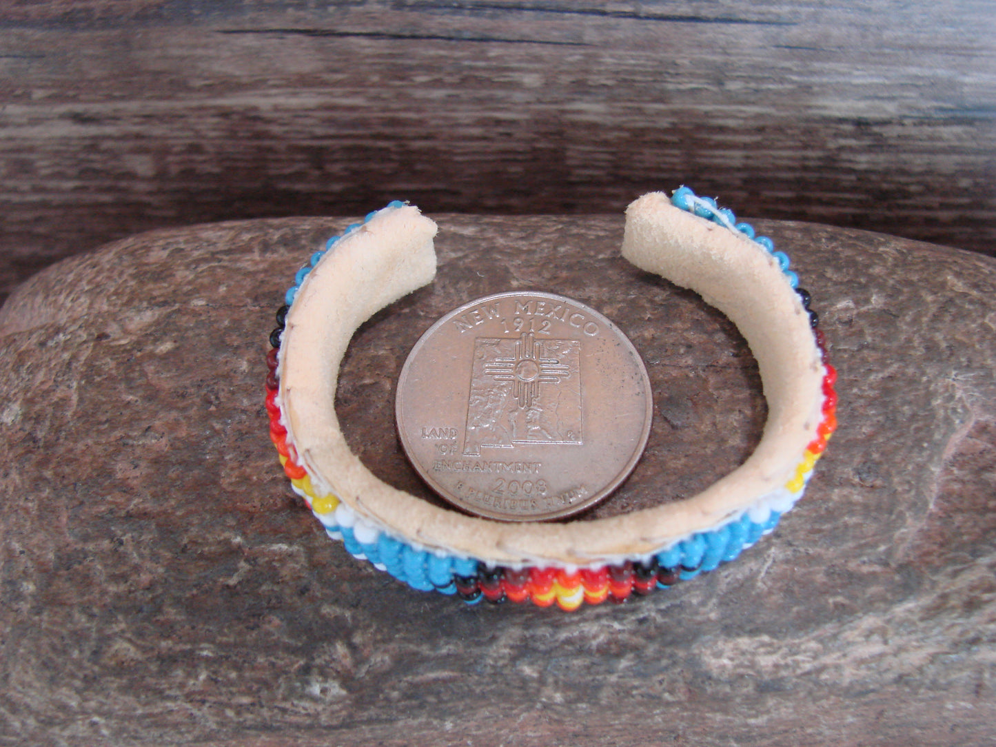 Navajo Indian Hand Beaded Baby / Child's Bracelet by Jackie Cleveland