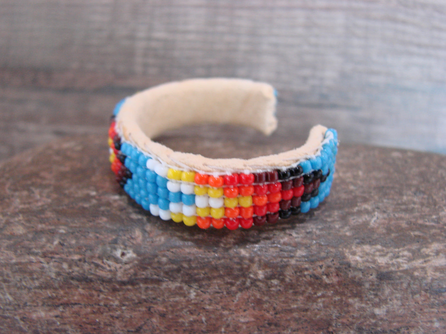 Navajo Indian Hand Beaded Baby / Child's Bracelet by Jackie Cleveland