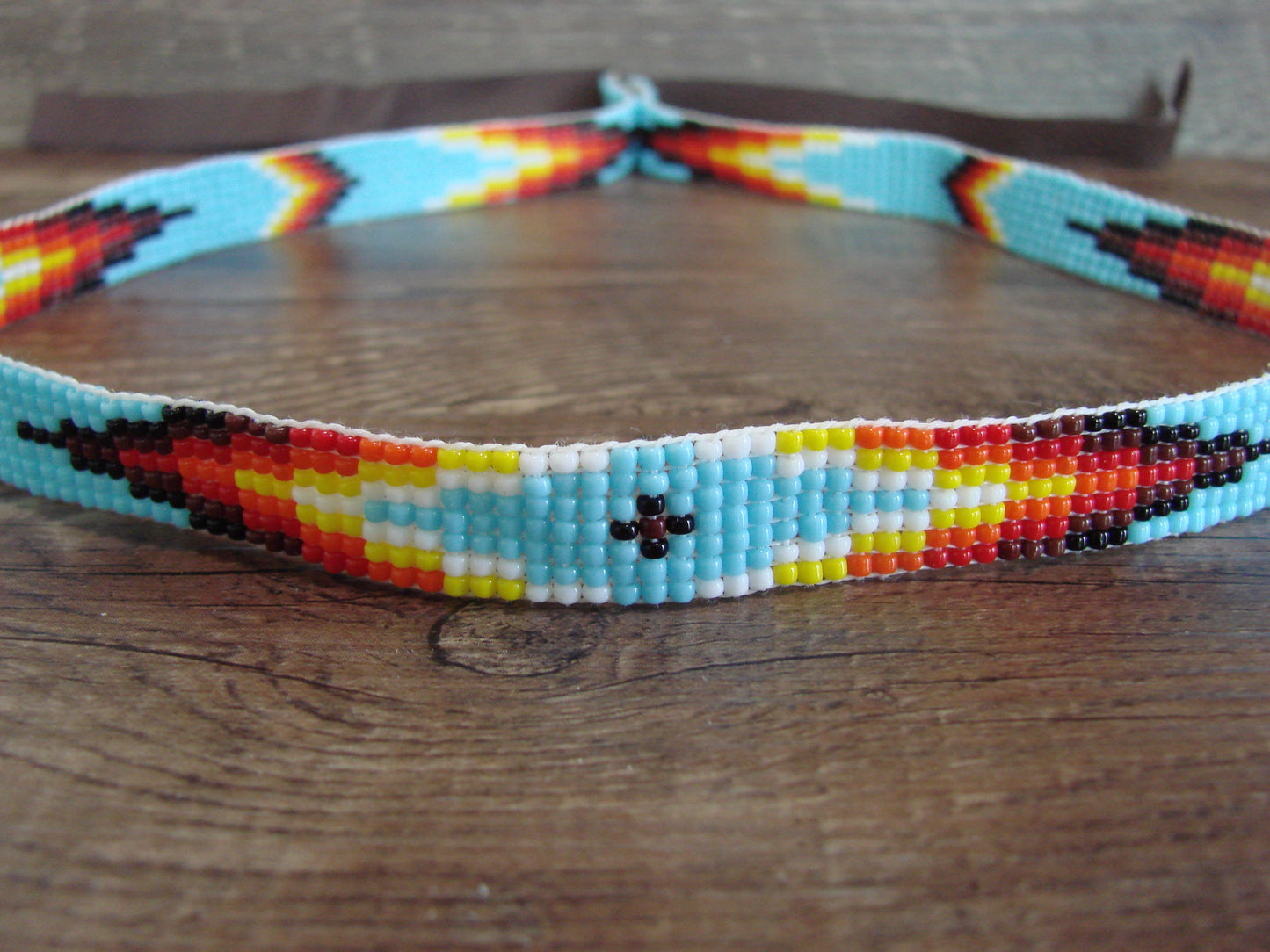 Navajo Indian Hand Beaded 1/2" Hat Band by Cleveland