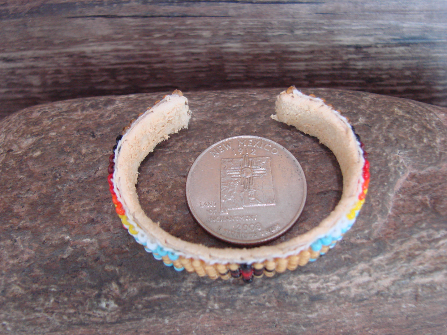 Navajo Indian Hand Beaded Baby / Child's Bracelet by Jackie Cleveland