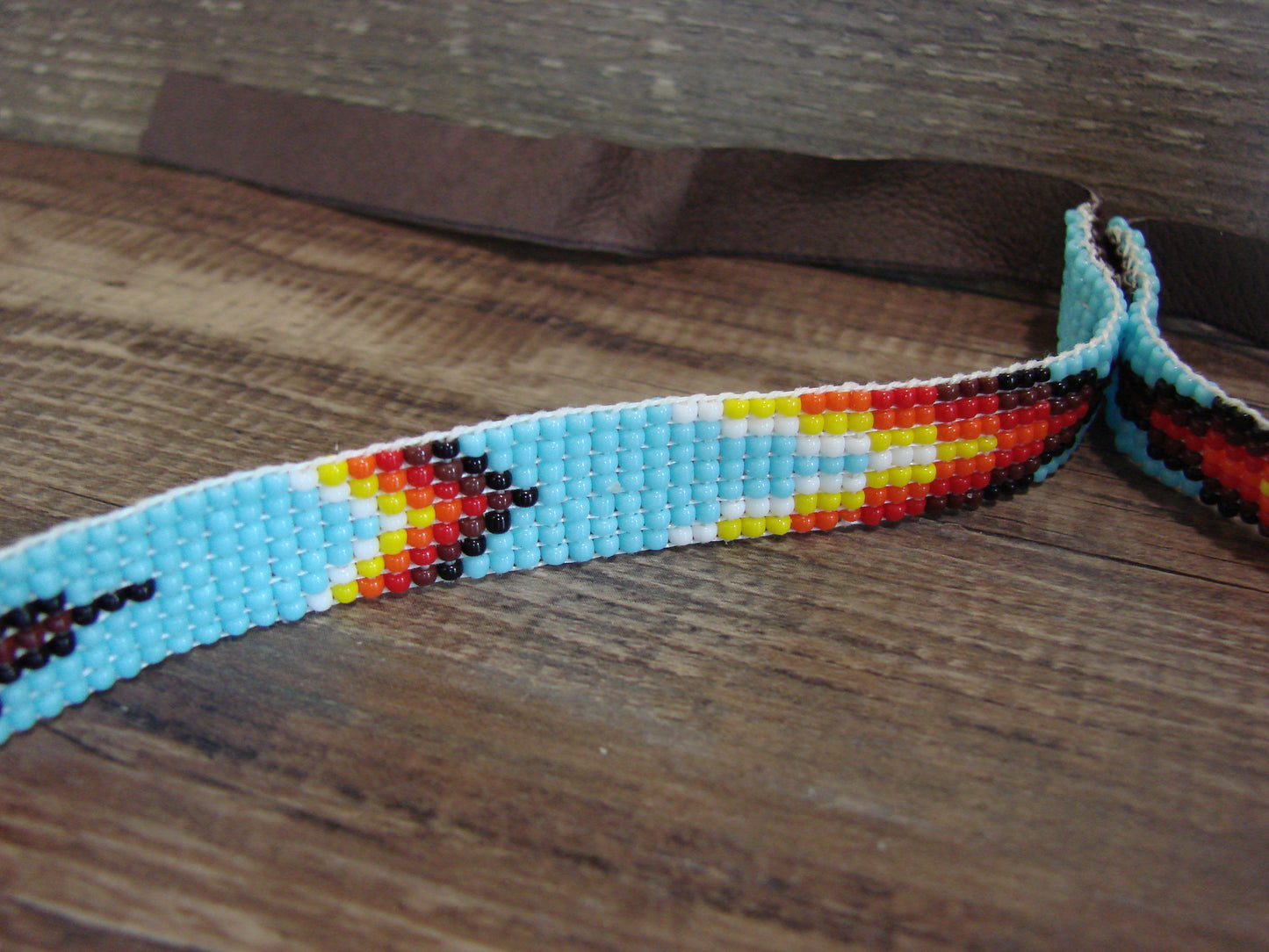 Navajo Indian Hand Beaded 1/2" Hat Band by Cleveland