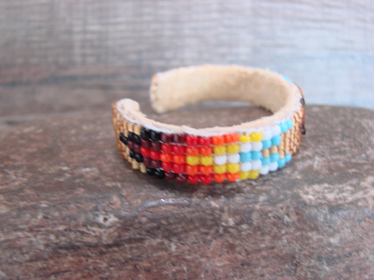 Navajo Indian Hand Beaded Baby / Child's Bracelet by Jackie Cleveland