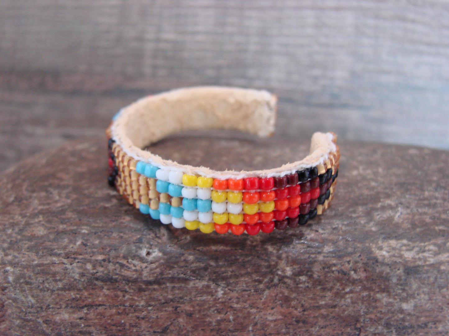 Navajo Indian Hand Beaded Baby / Child's Bracelet by Jackie Cleveland