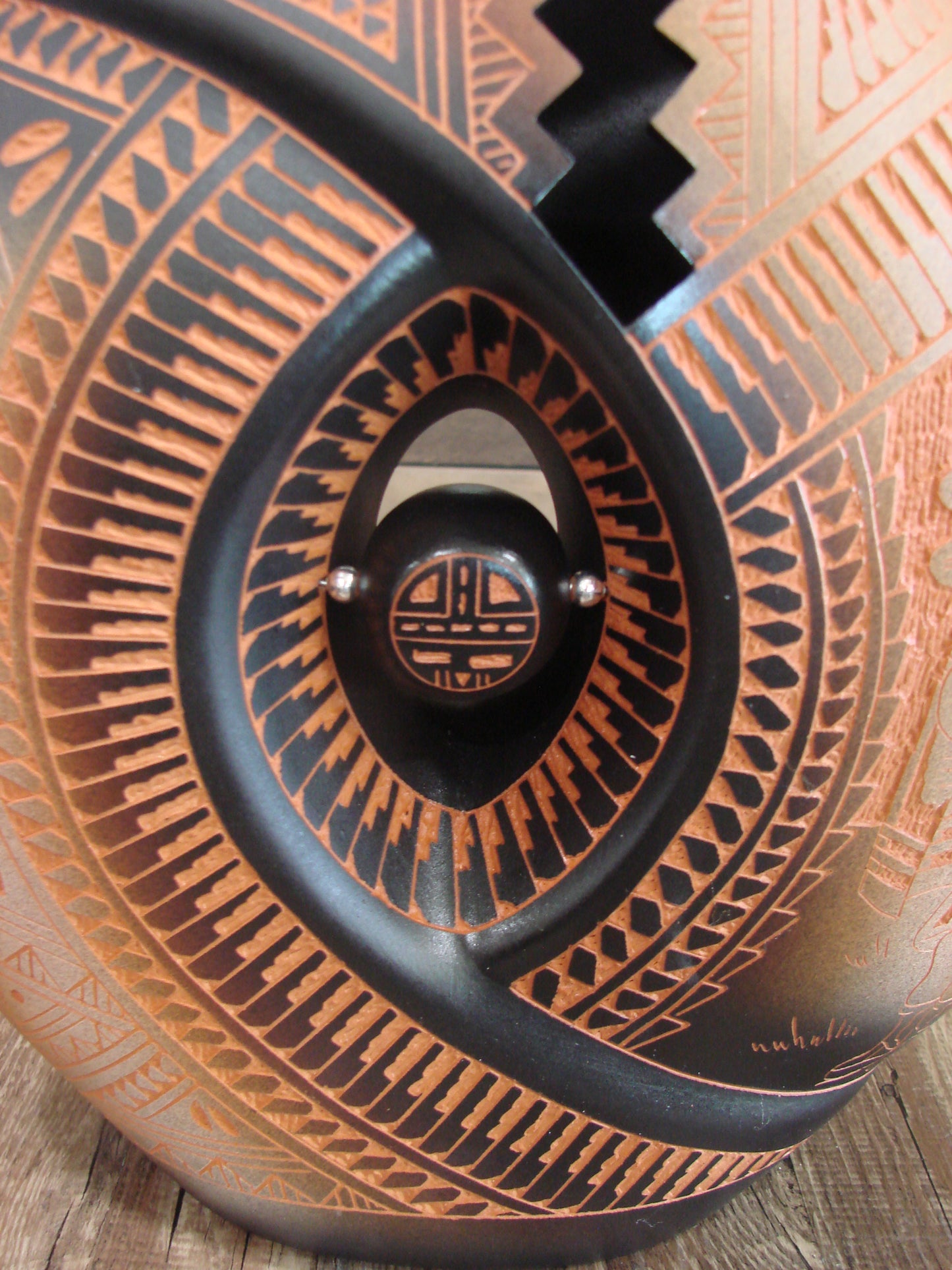 Native American Indian Hand Etched Pillow Pottery by Diane Aragon