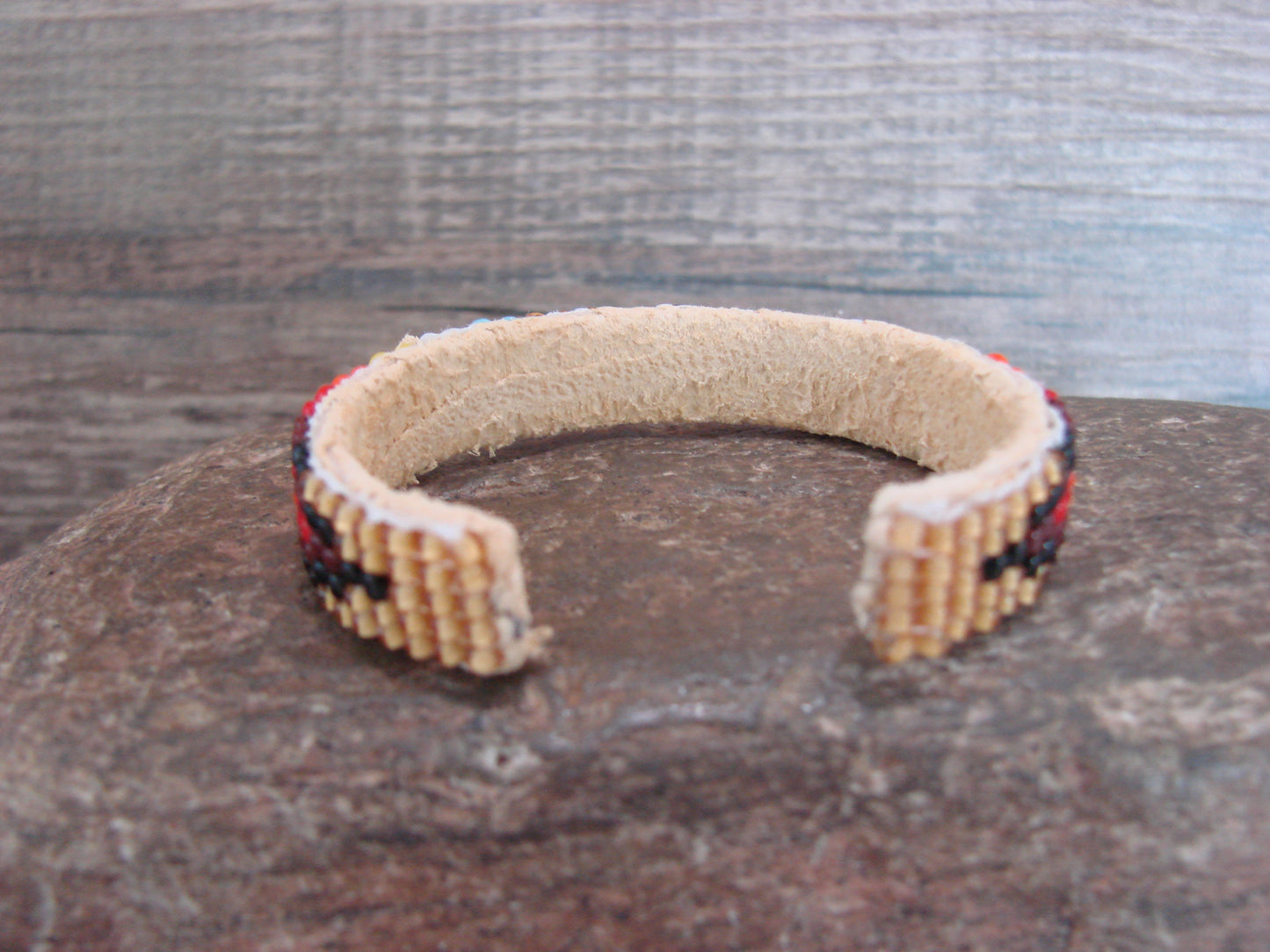 Navajo Indian Hand Beaded Baby / Child's Bracelet by Jackie Cleveland