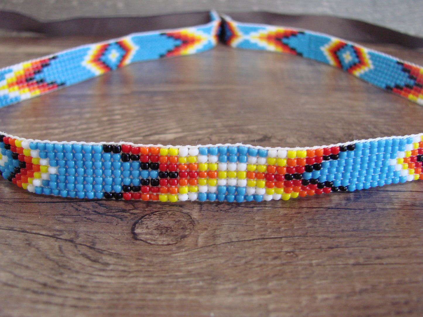 Navajo Indian Hand Beaded 1/2" Hat Band by Cleveland