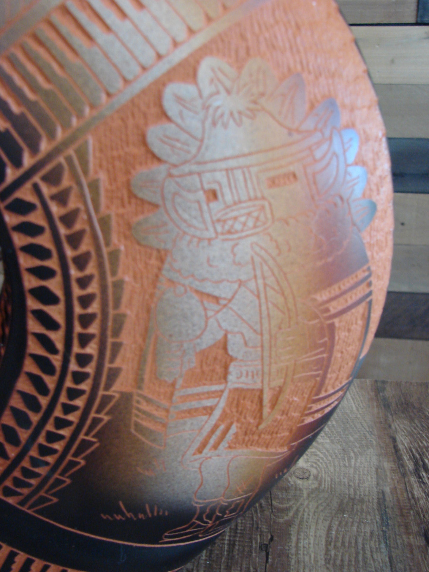 Native American Indian Hand Etched Pillow Pottery by Diane Aragon