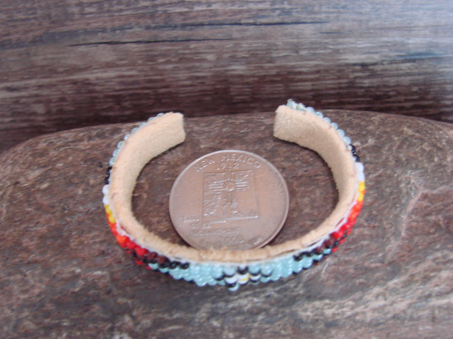 Navajo Indian Hand Beaded Baby / Child's Bracelet by Jackie Cleveland