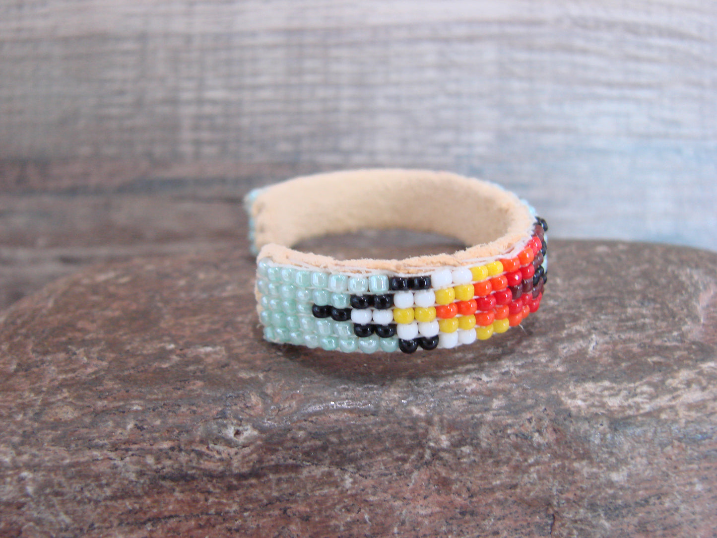 Navajo Indian Hand Beaded Baby / Child's Bracelet by Jackie Cleveland
