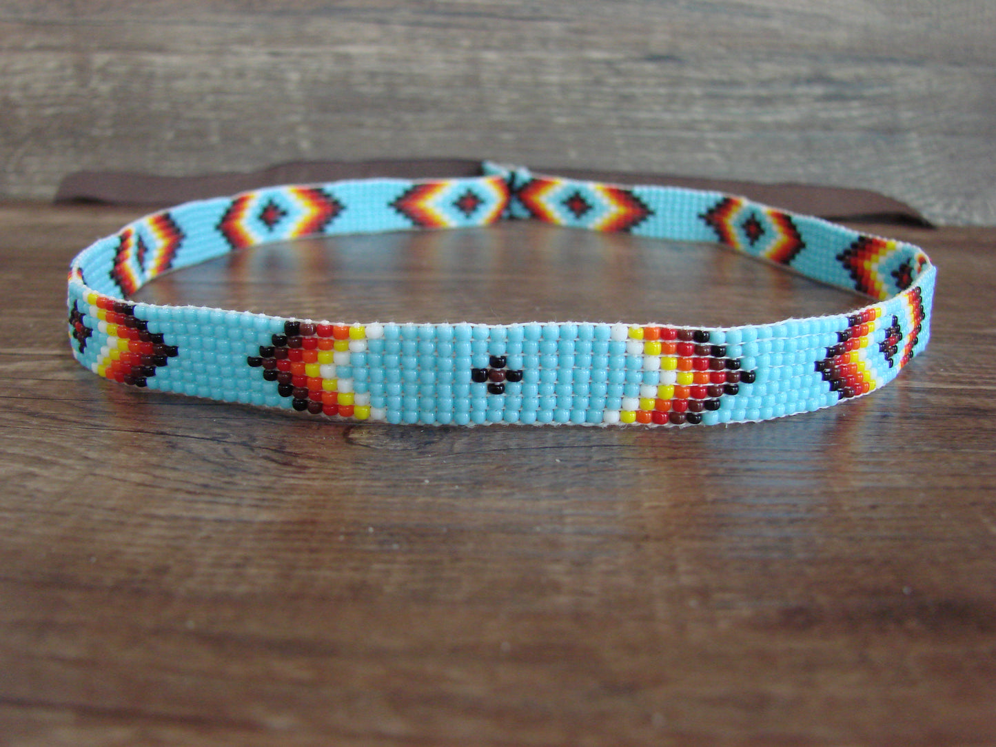 Navajo Indian Hand Beaded 1/2" Hat Band by Cleveland
