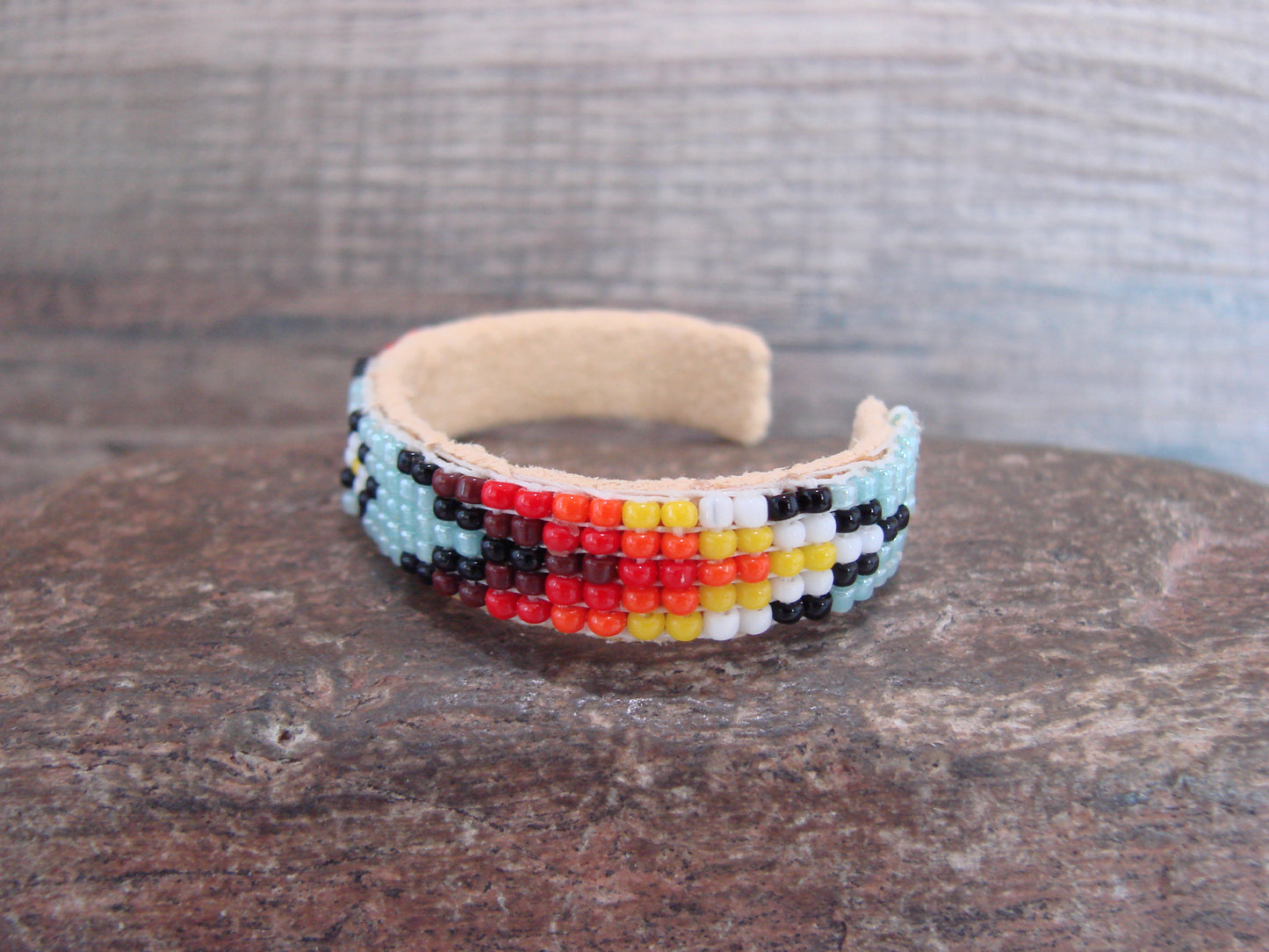 Navajo Indian Hand Beaded Baby / Child's Bracelet by Jackie Cleveland