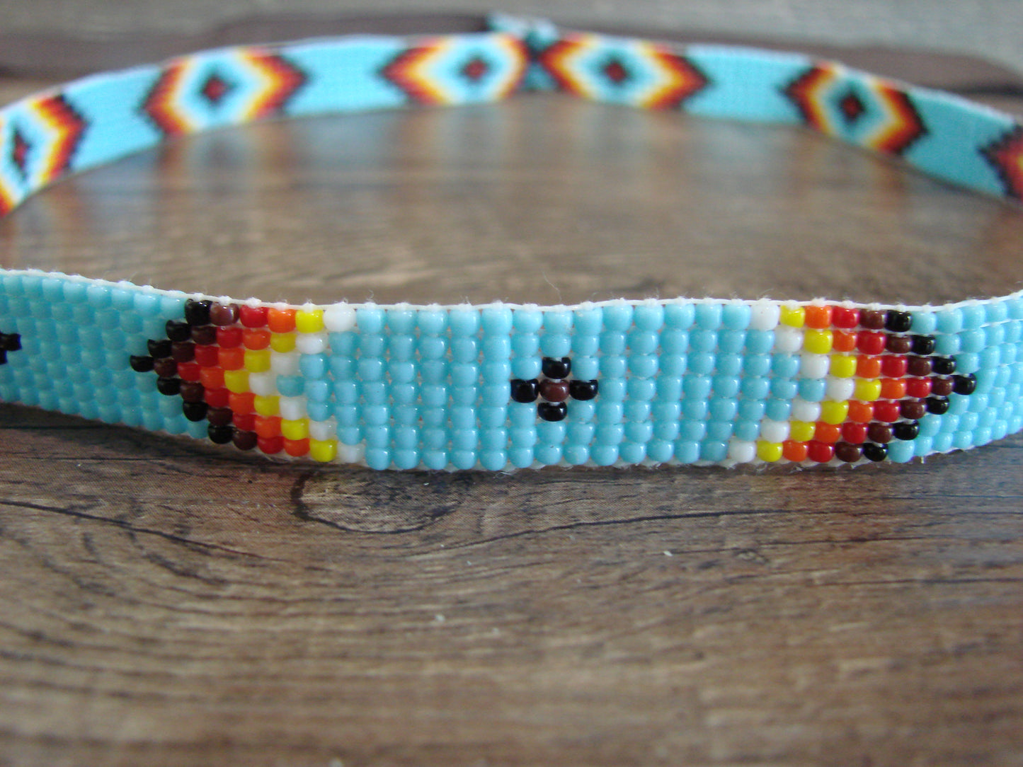 Navajo Indian Hand Beaded 1/2" Hat Band by Cleveland