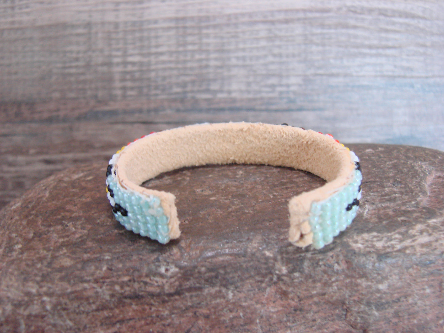 Navajo Indian Hand Beaded Baby / Child's Bracelet by Jackie Cleveland