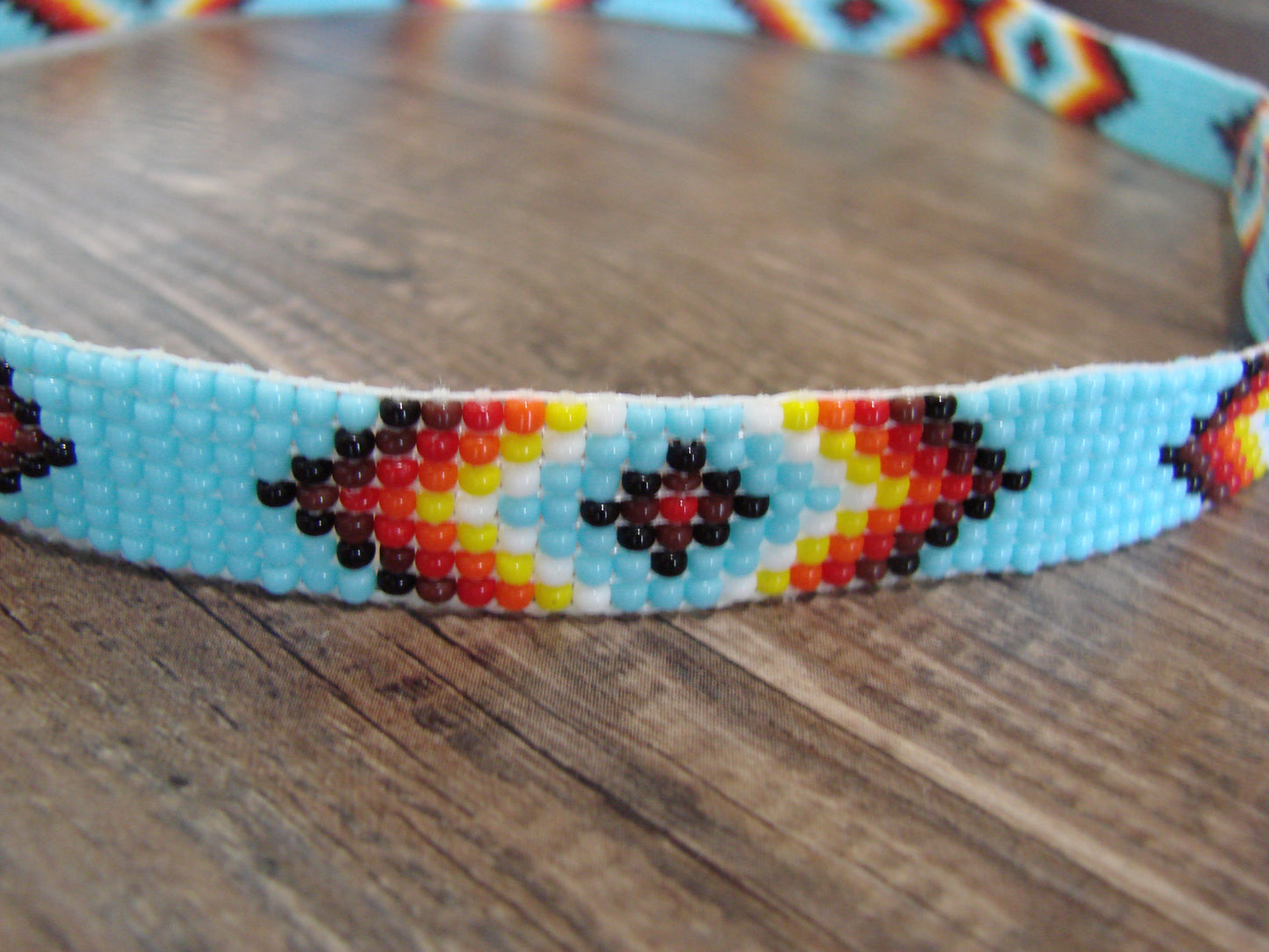 Navajo Indian Hand Beaded 1/2" Hat Band by Cleveland