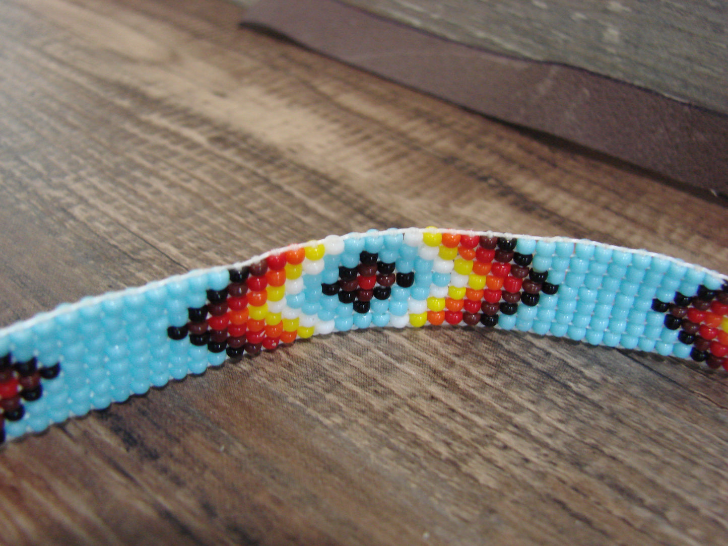 Navajo Indian Hand Beaded 1/2" Hat Band by Cleveland