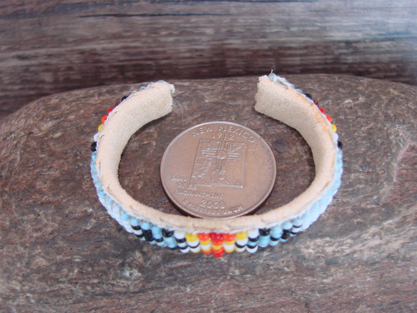 Navajo Indian Hand Beaded Baby / Child's Bracelet by Jackie Cleveland