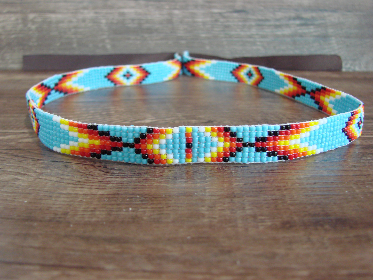 Navajo Indian Hand Beaded 1/2" Hat Band by Cleveland