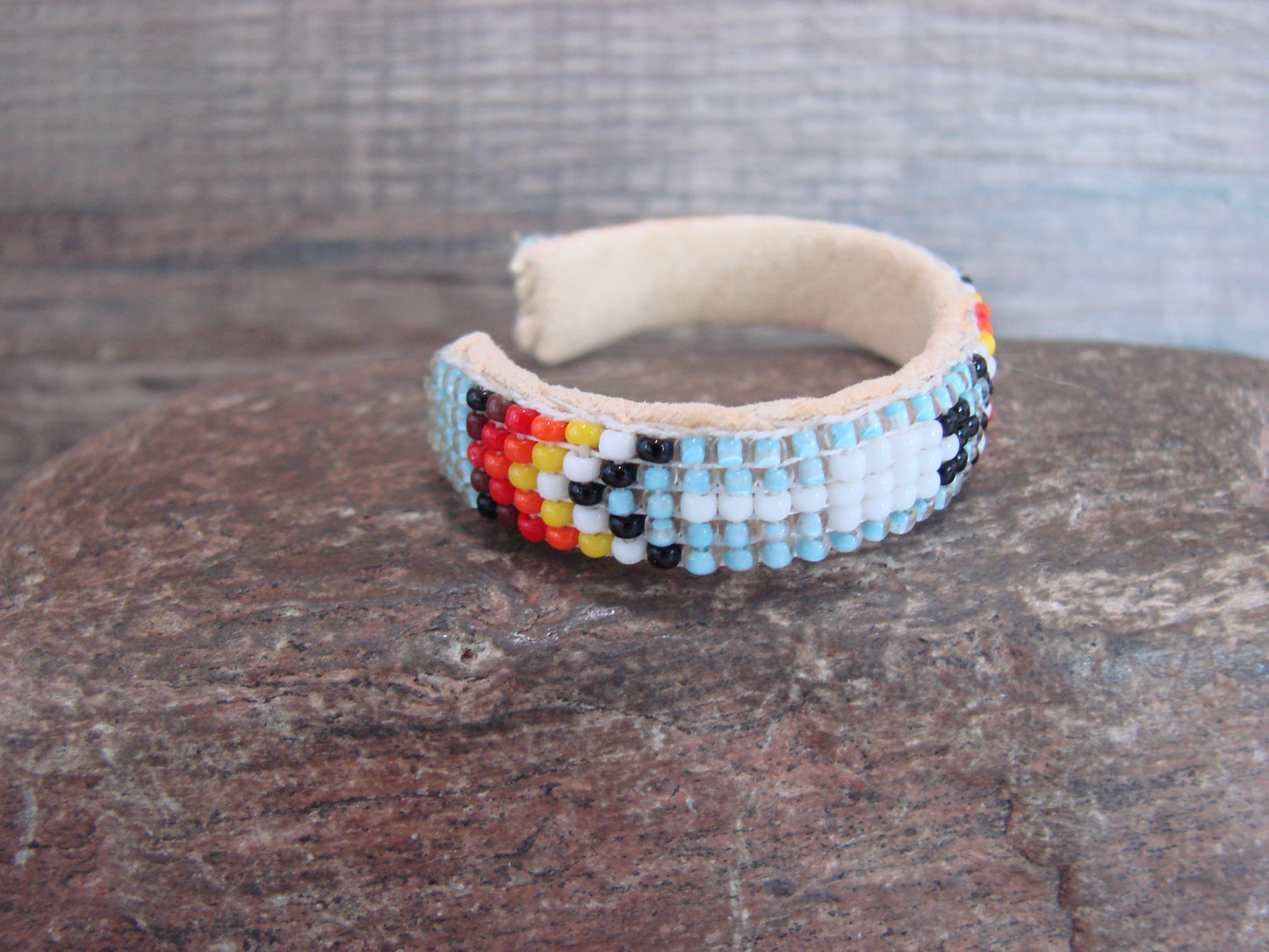 Navajo Indian Hand Beaded Baby / Child's Bracelet by Jackie Cleveland