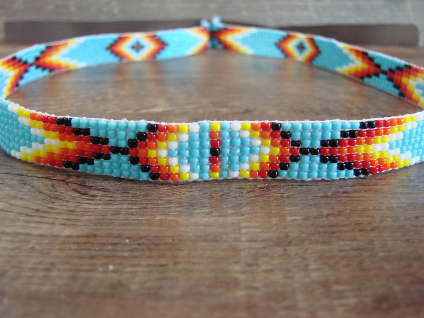 Navajo Indian Hand Beaded 1/2" Hat Band by Cleveland