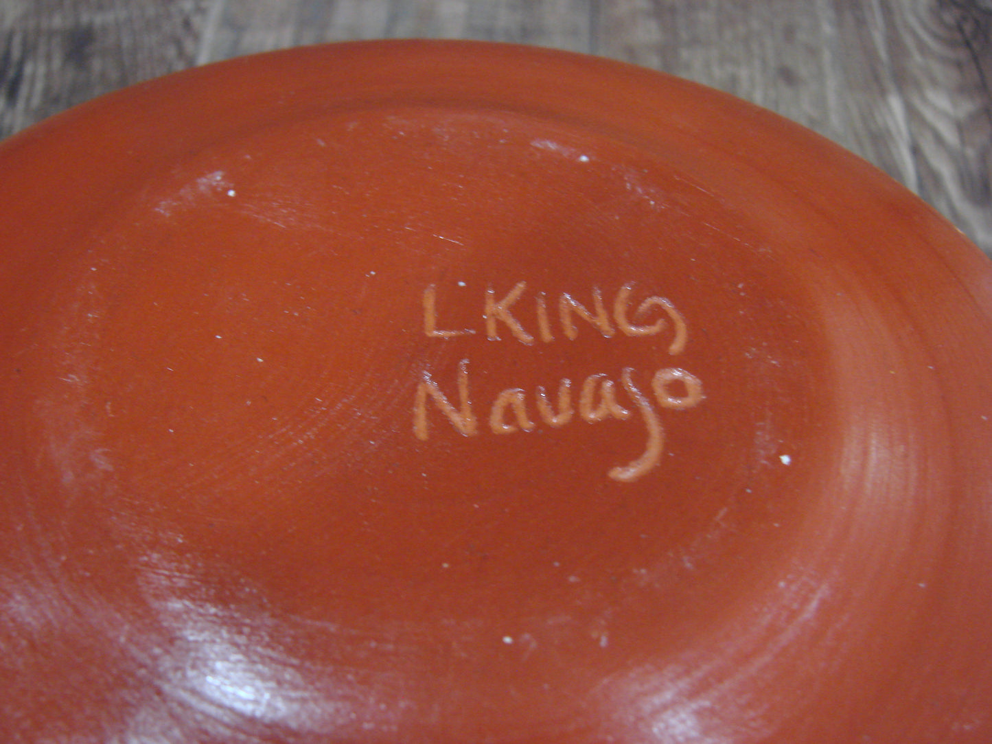Native American Navajo Hand Etched & Hand Painted Pottery - King