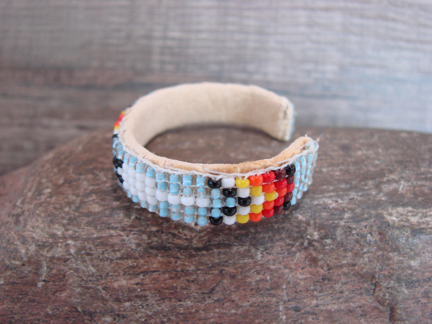 Navajo Indian Hand Beaded Baby / Child's Bracelet by Jackie Cleveland