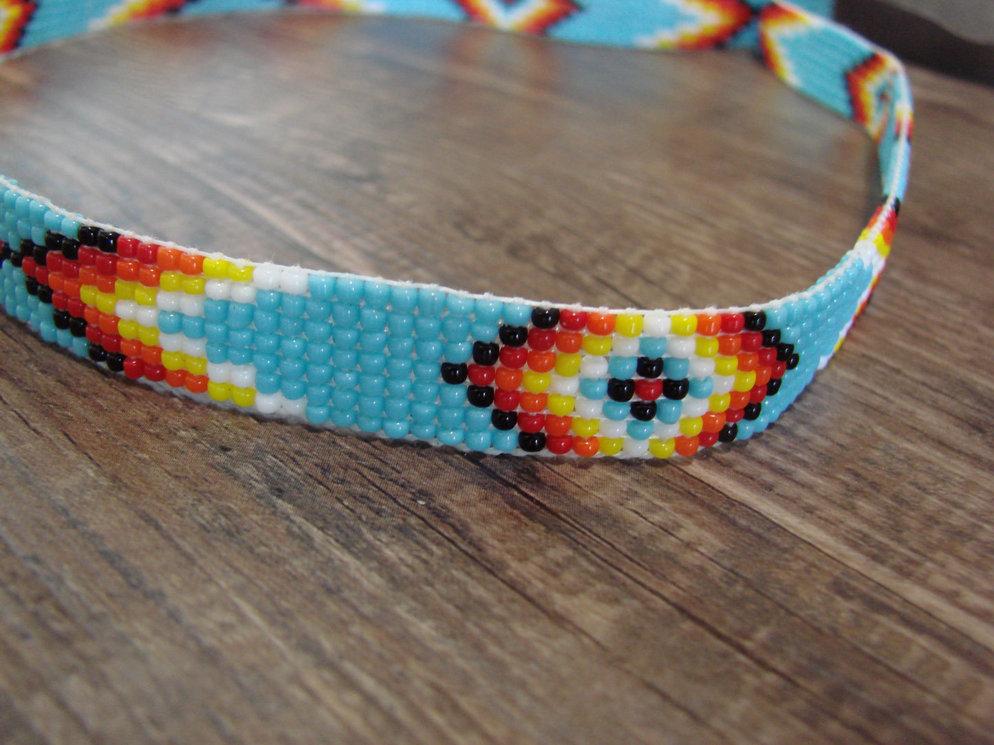 Navajo Indian Hand Beaded 1/2" Hat Band by Cleveland