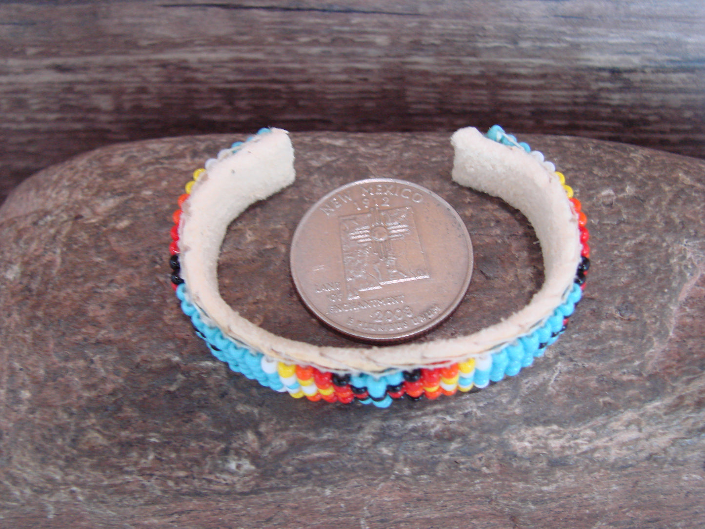 Navajo Indian Hand Beaded Baby / Child's Bracelet by Jackie Cleveland